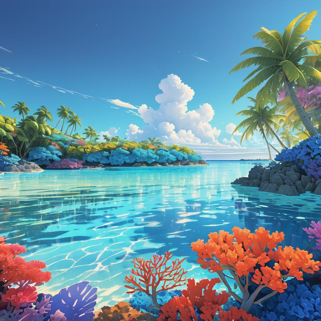 Vibrant Crystal Blue Lagoon Art