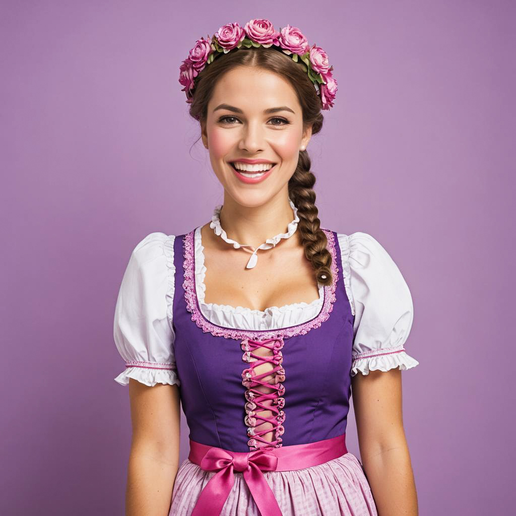 Cheerful Bavarian Girl in Dirndl