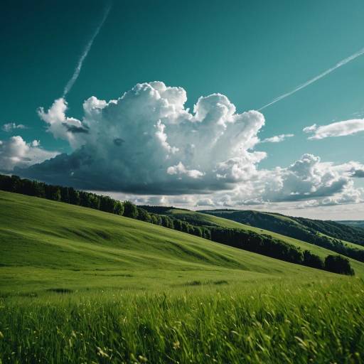 Cinematic Close-Up of Wispy Clouds and Meadows Cinematic Close-Up of Wispy Clouds and Meadows