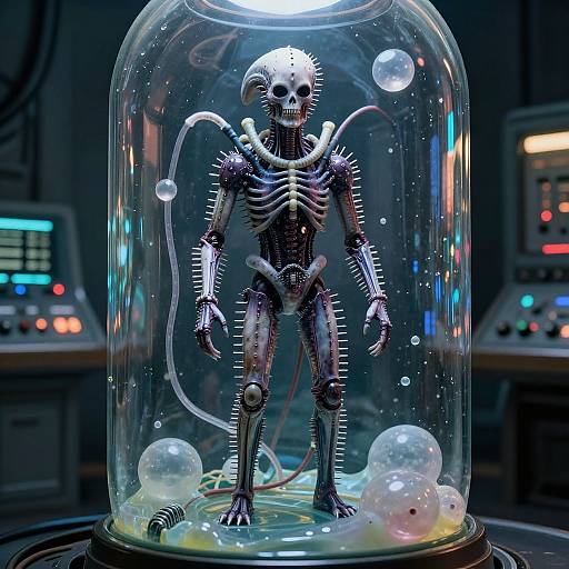 Futuristic Cenobite in Sci-Fi Sarcophagus