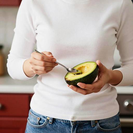 Close-Up Avocado Preparation Shot