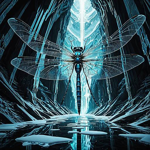 Ethereal Dragonfly in Ice Cavern