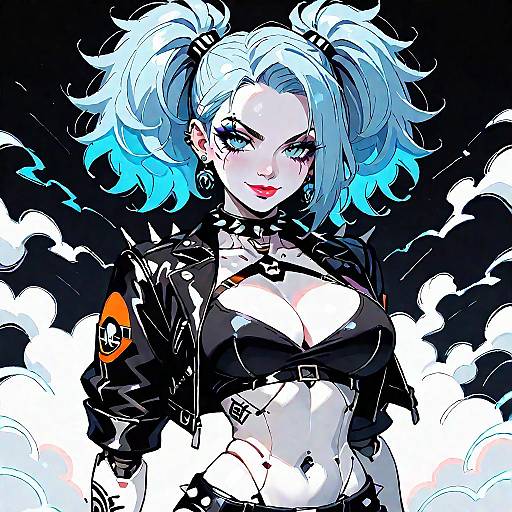 Futuristic Robot Girl in Neon Style