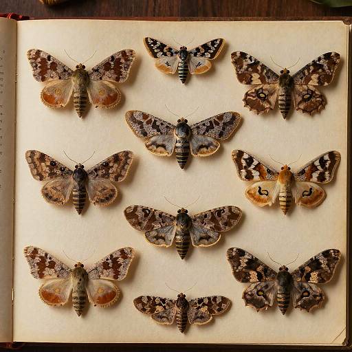 Surreal Library Nook with Camouflaged Moths