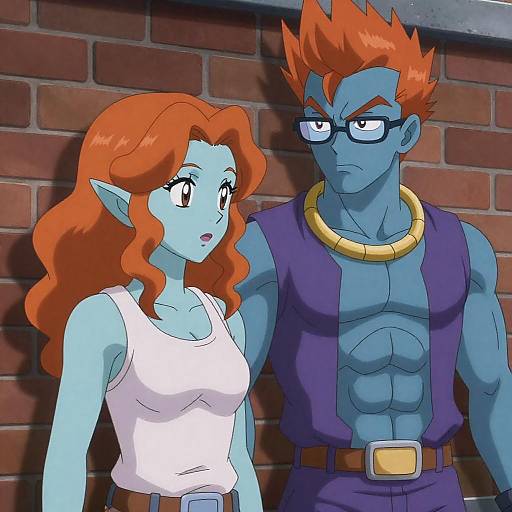 Anime Duo in Alleyway Illustration