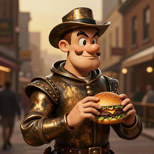 Hamburger Guy From Popeye in City