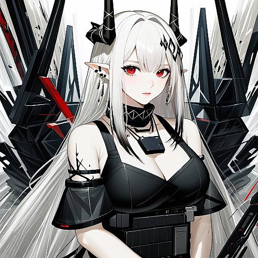 Illustration of Mudrock (obsidian) (arknights), arknights in the style of Minamura haruki