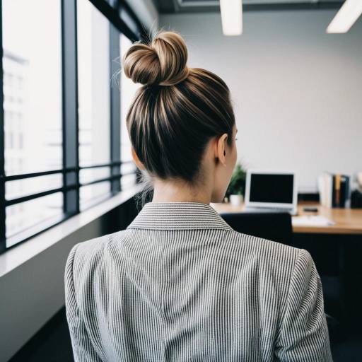 Low Bun Hairstyle in Modern Office