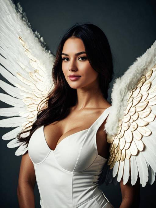 Majestic Portrait with Angel Wings