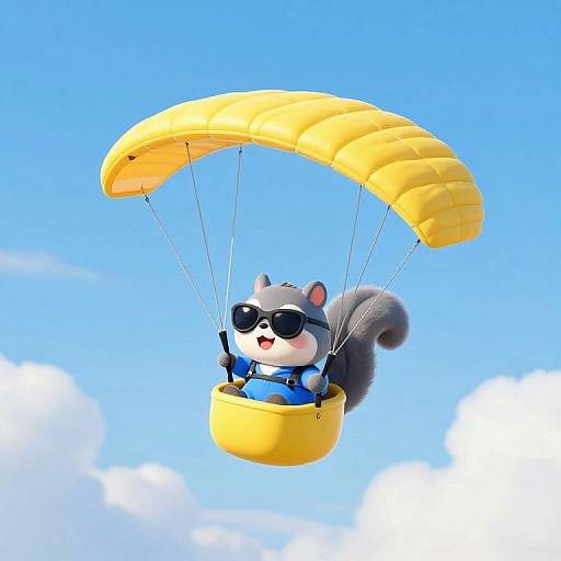 Cool Cartoon Flying Squirrel Paraglider