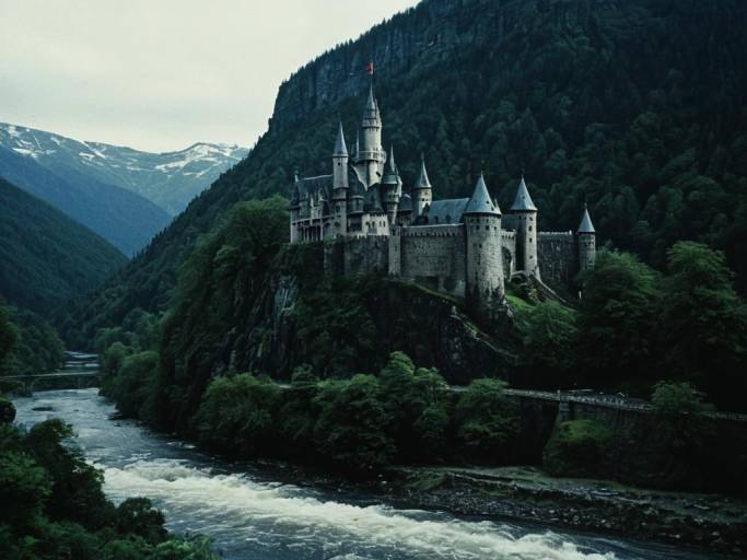 Majestic Castle by the Enchanted River
