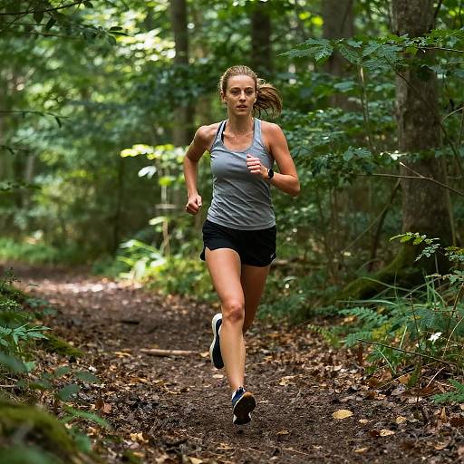 Energetic Fitness Run in Forest