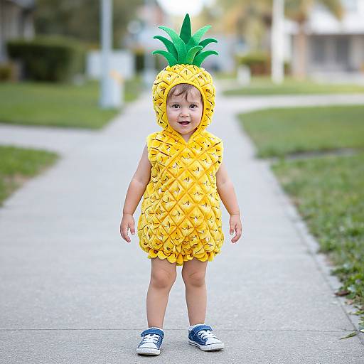 Toddler in Tropical Pineapple Costume