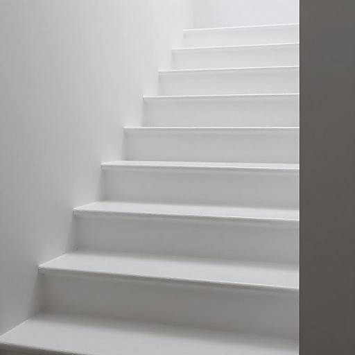 Elegant Minimalist White Staircase Aesthetic