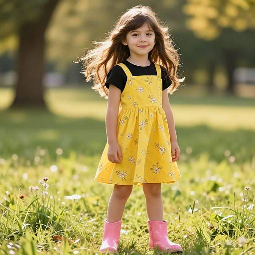 Joyful Girl in Sunny Meadow