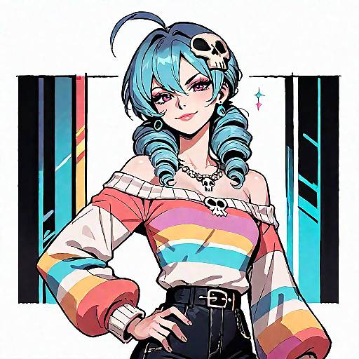 Smirking Zone-tan in Off-Shoulder Sweater