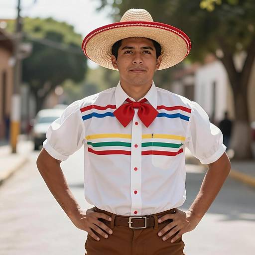 Young Man in Traditional Mexican Costume