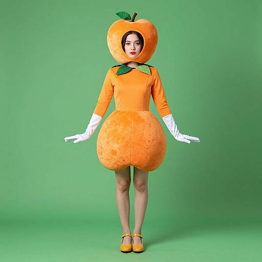 Realistic Girl in Apple Costume
