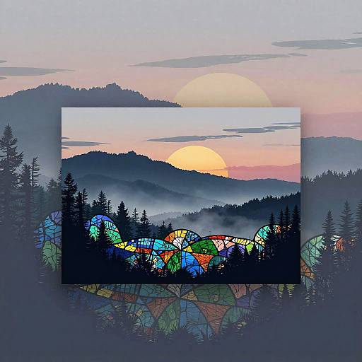 Layered Silhouette Vector Landscape