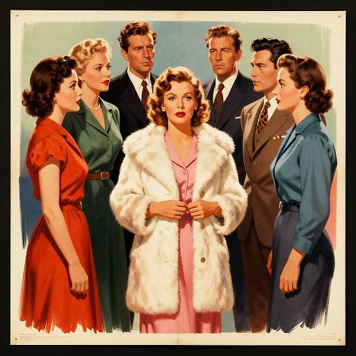 1940s Vintage Movie Poster Illustration