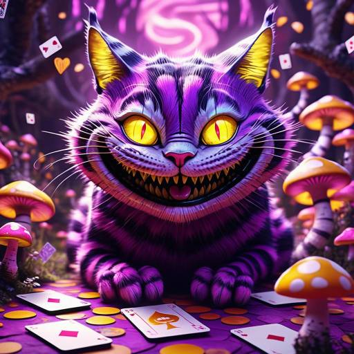 Whimsical Cheshire Cat in Vibrant Vortex