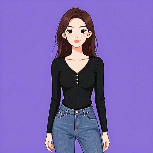 Casual Woman in Stylish Outfit