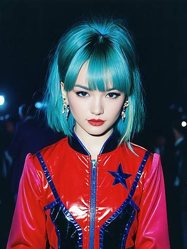 Vibrant Pop Star Girl Portrait