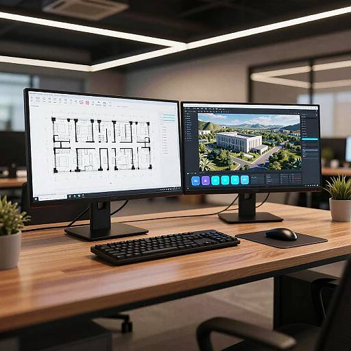 Futuristic Floorplanner Digital Workspace