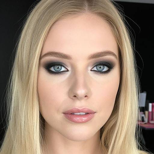 Close-Up of Blonde Woman with Smoky Eyes