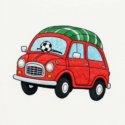 Whimsical Soccer Car in Bright Colors