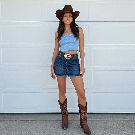 Woman in Western Cowboy Outfit