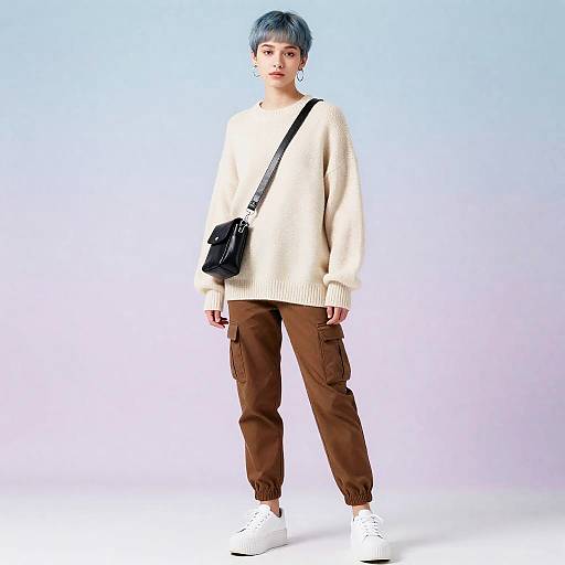 Androgynous Teen in Pastel Vaporwave