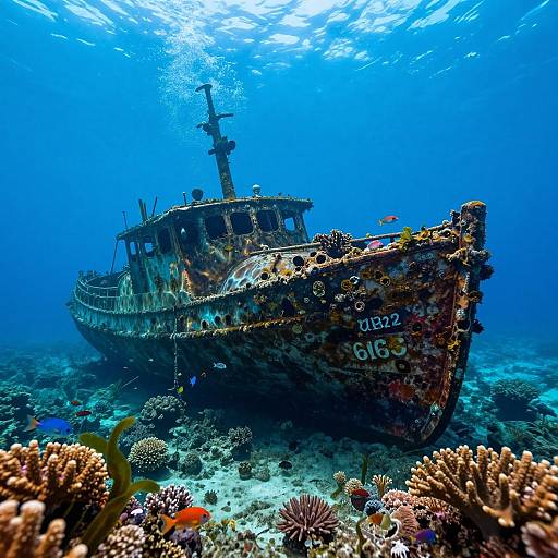 Detailed Realistic Underwater Ruins Scene