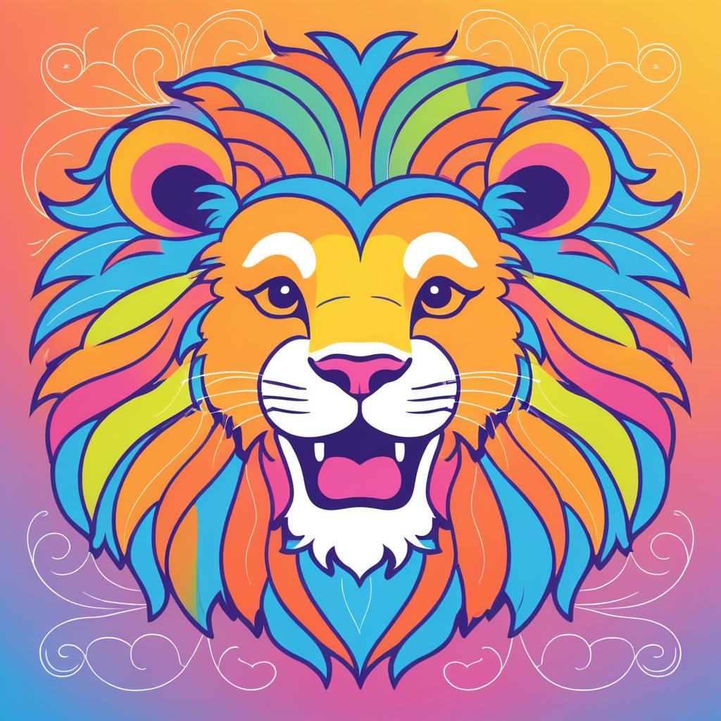 Cheerful Lion Vector Art for Kids' Decor