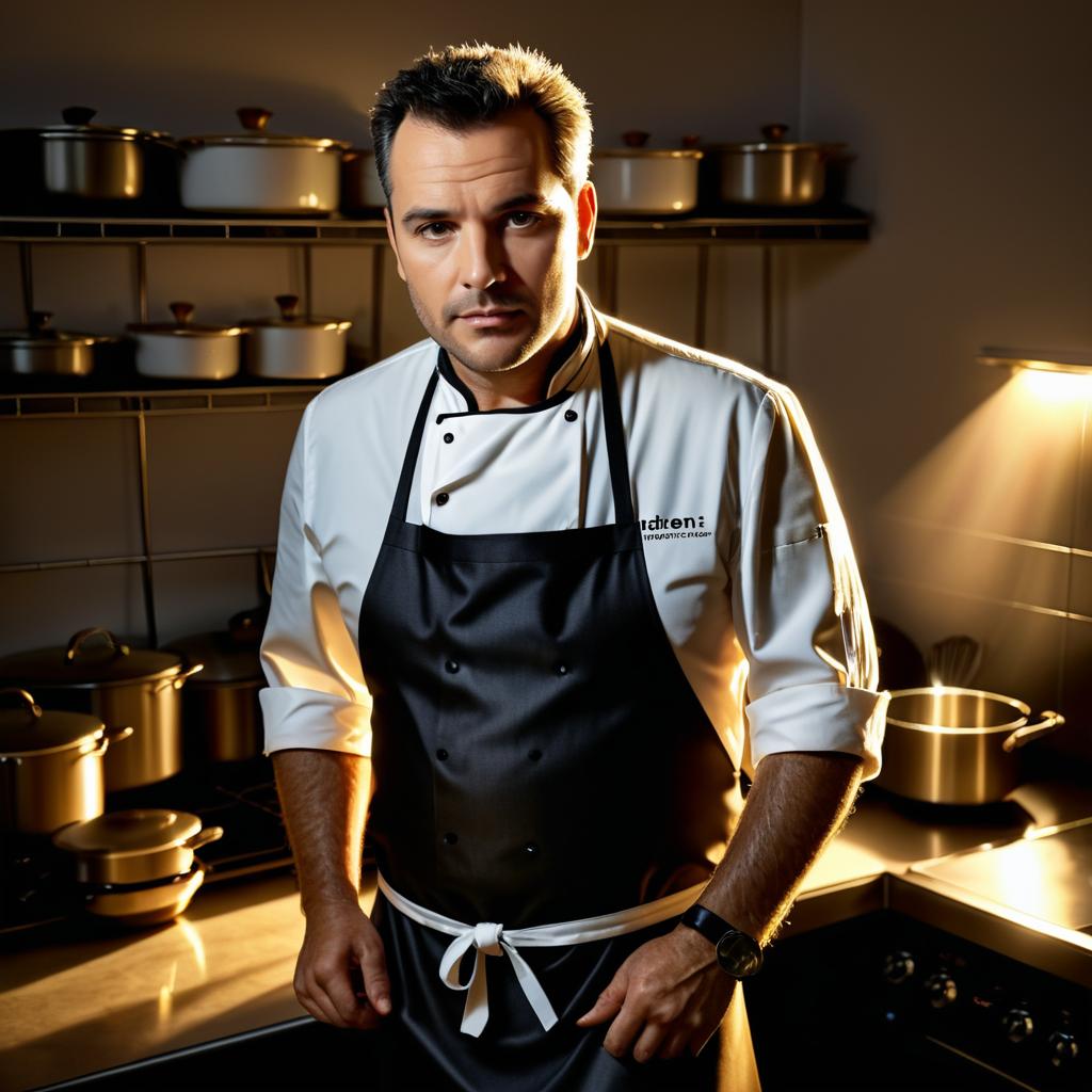 Evening Portrait of a Chef in Action