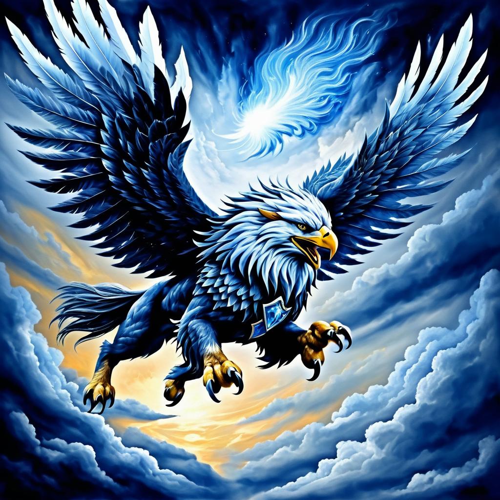 Majestic Griffon in Fantasy Oil Painting