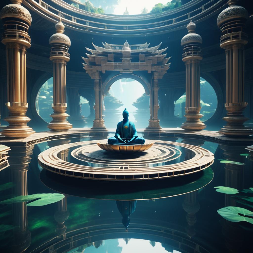 Meditating Bird Humanoid in Lost Temple