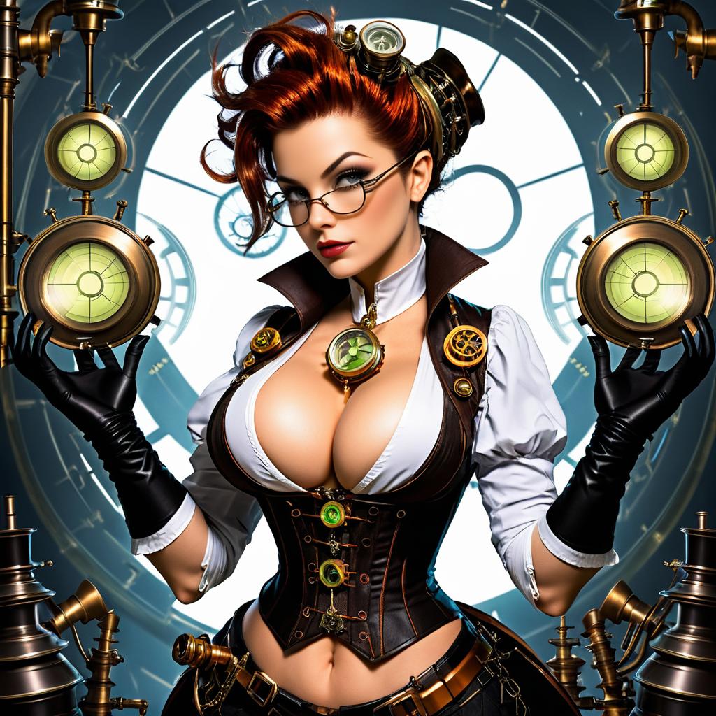 Steampunk Mad Scientist with Bold Flair