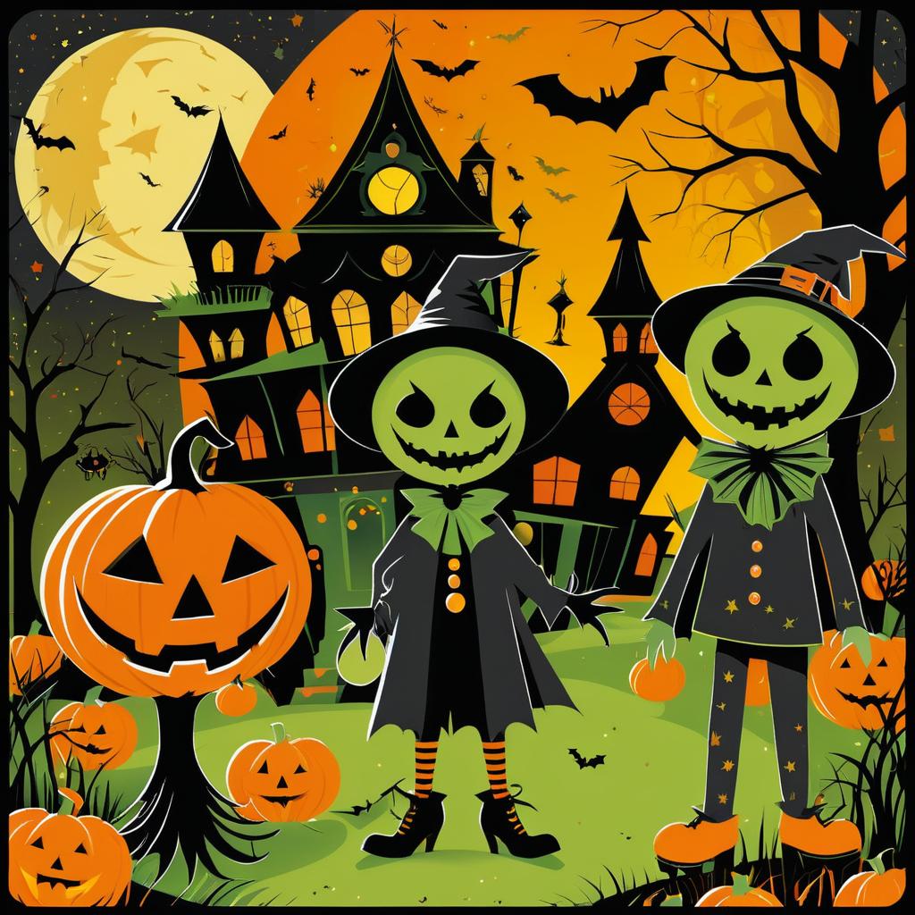 Retro Halloween Card Character Collection