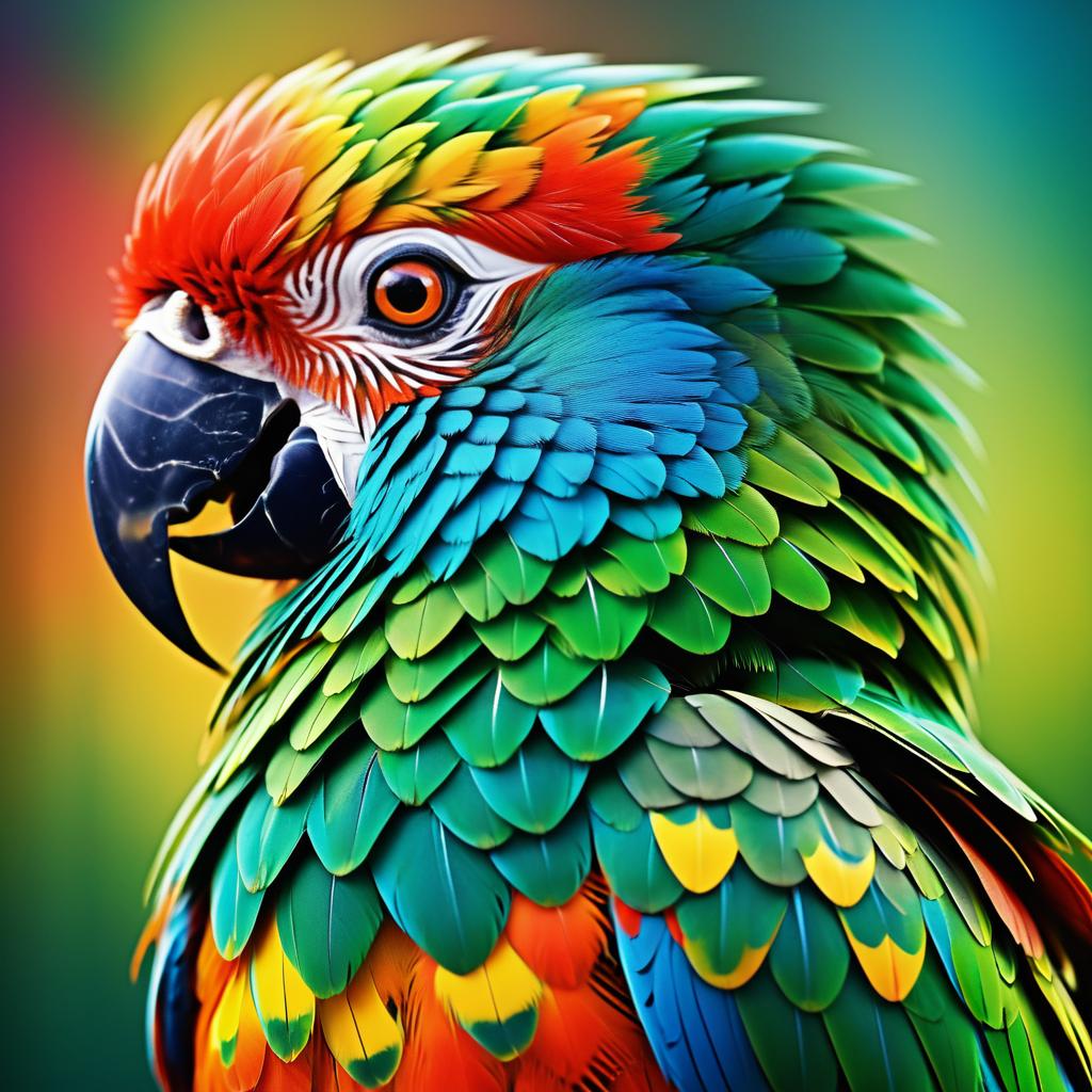 Vibrant Surreal Parrot on Film