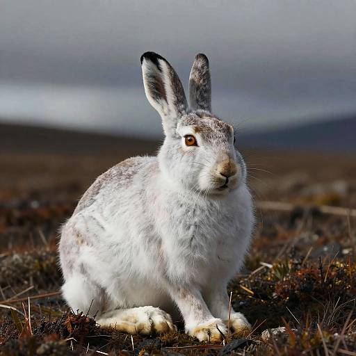 Cinematic Arctic Hare Portrait Close-Up