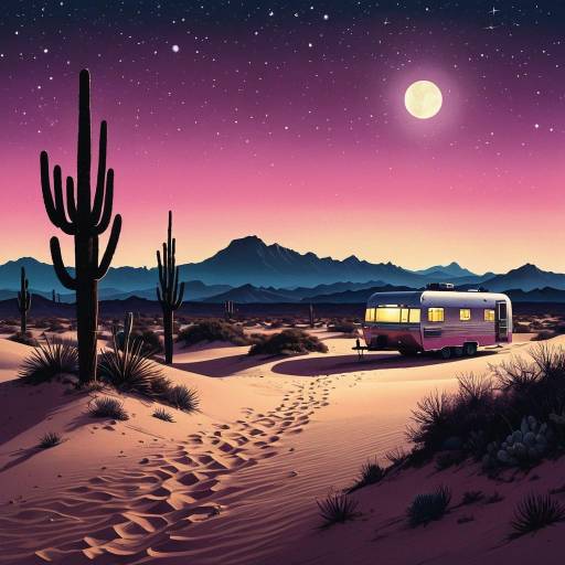 Tranquil Desert Twilight with Caravan