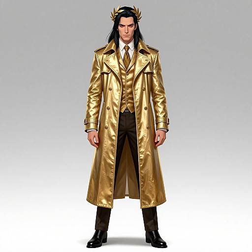 Aristocratic Millionaire in Gold Coat