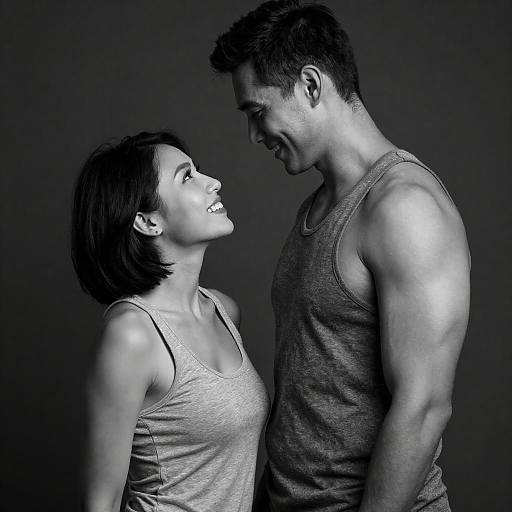 Romantic Black-and-White Couple Portrait