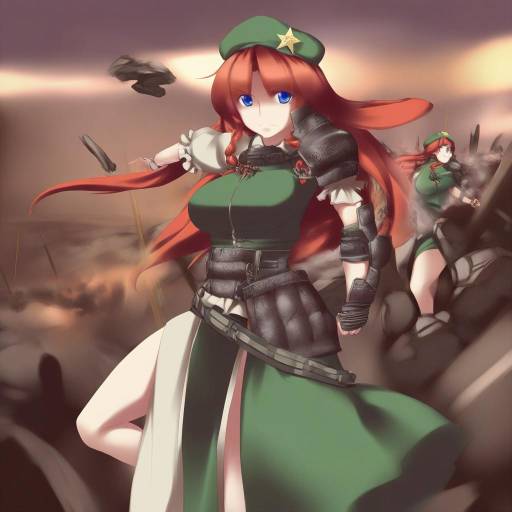 Anime Female Warrior on Battlefield