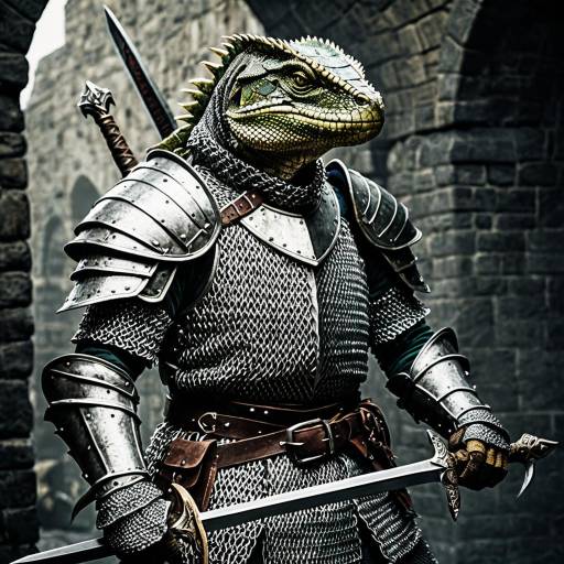 Lizardfolk Knight in Chainmail Armor Lizardfolk Knight in Chainmail Armor