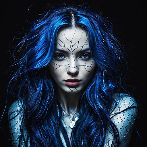 Ethereal Nymph with Luminescent Cracked Skin