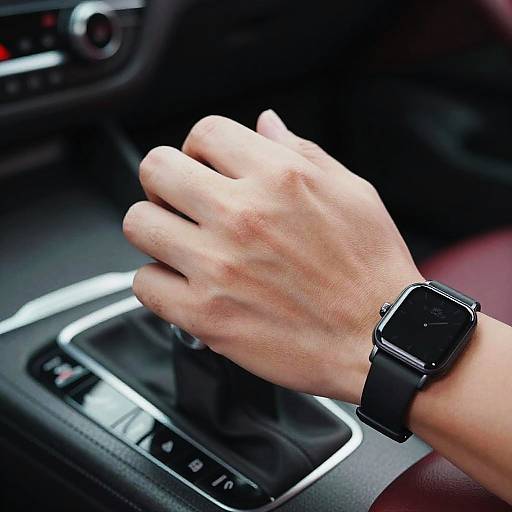 Hand on Car Gear Shift