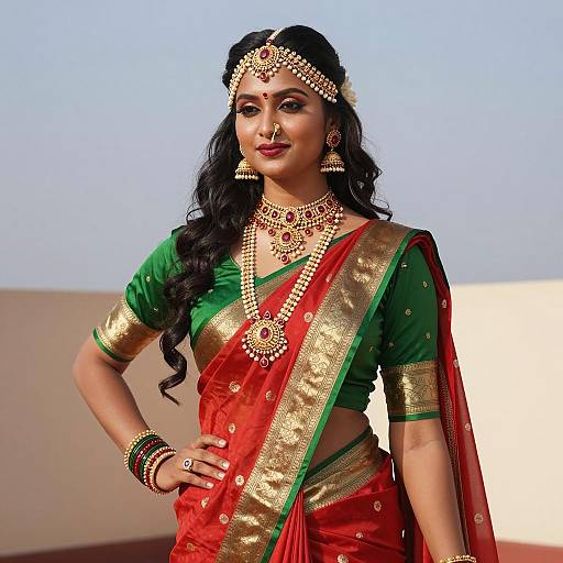 Elegant Navratri Costume Portrait Photography