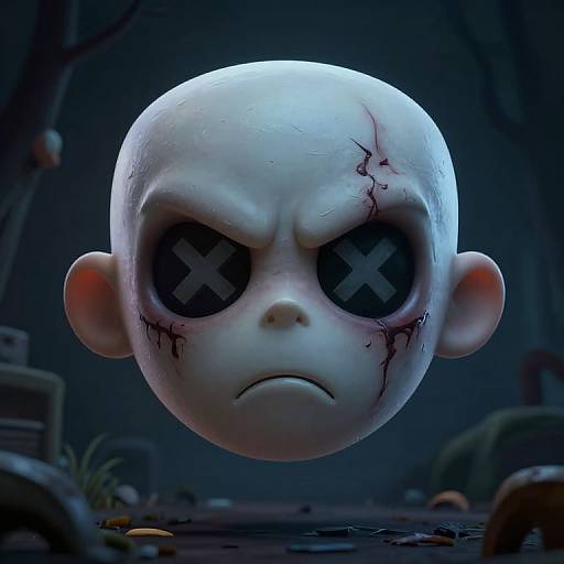 Scary Floating Boy Face Horror